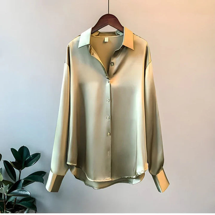 Women's Elegant Silk Blouse - Luxurious Comfort and Style-Metro Lane Plaza
