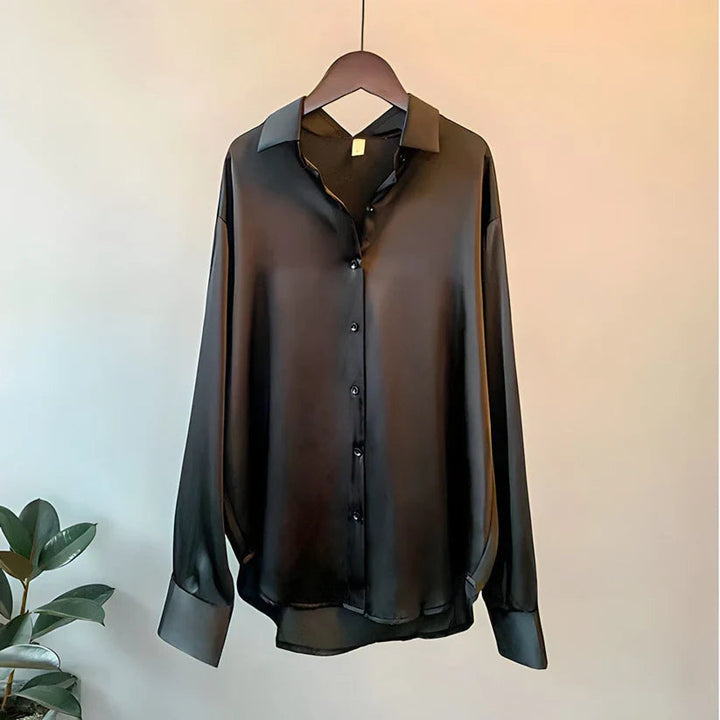 Women's Elegant Silk Blouse - Luxurious Comfort and Style-Metro Lane Plaza