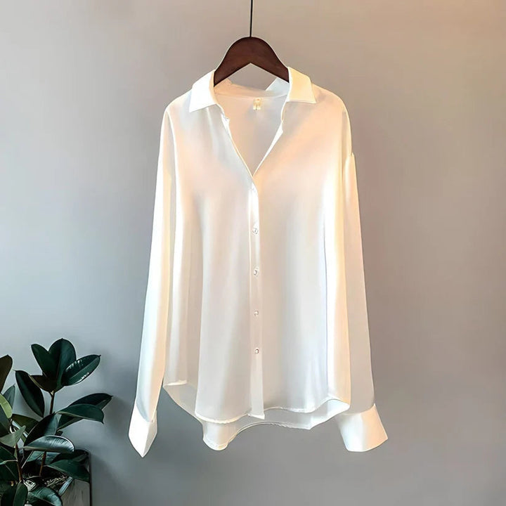 Women's Elegant Silk Blouse - Luxurious Comfort and Style-Metro Lane Plaza