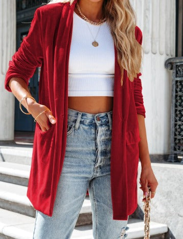 Amelia | Women's Elegant Velvet Blazer for Luxurious Style-Metro Lane Plaza