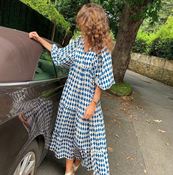 Zaria | Women's Bohemian Printed Flowy Maxi Dress-Metro Lane Plaza