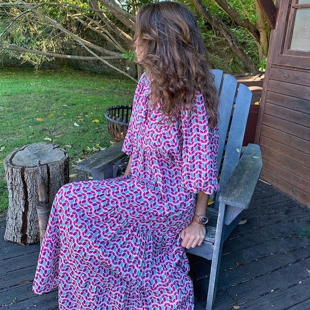 Zaria | Women's Bohemian Printed Flowy Maxi Dress-Metro Lane Plaza