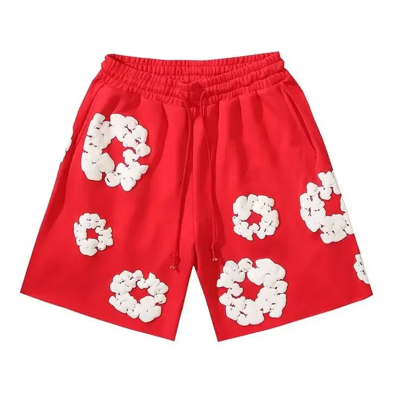 Floral Print Casual Shorts – Unisex Summer Streetwear-Metro Lane Plaza