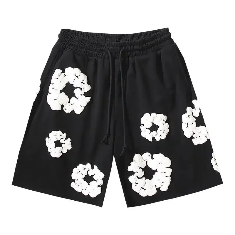 Floral Print Casual Shorts – Unisex Summer Streetwear-Metro Lane Plaza