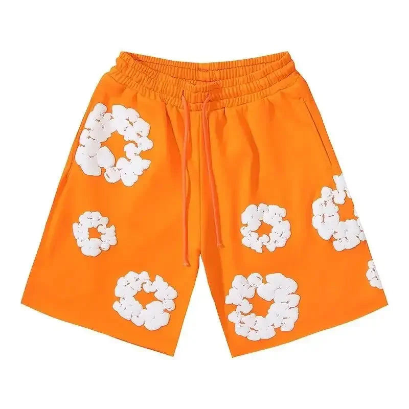 Floral Print Casual Shorts – Unisex Summer Streetwear-Metro Lane Plaza