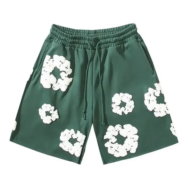 Floral Print Casual Shorts – Unisex Summer Streetwear-Metro Lane Plaza