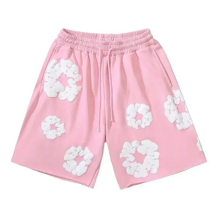 Floral Print Casual Shorts – Unisex Summer Streetwear-Metro Lane Plaza