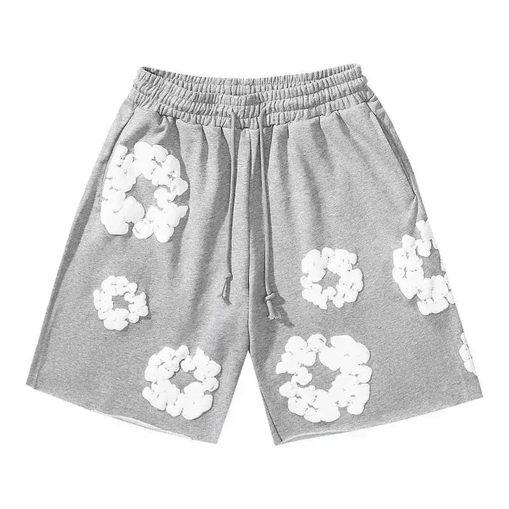 Floral Print Casual Shorts – Unisex Summer Streetwear-Metro Lane Plaza