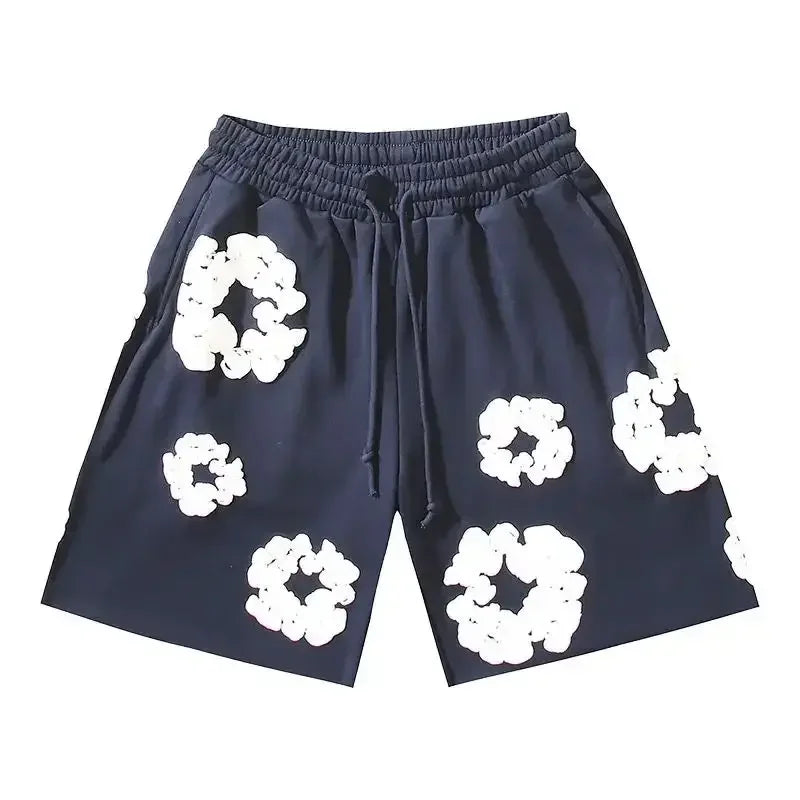 Floral Print Casual Shorts – Unisex Summer Streetwear-Metro Lane Plaza