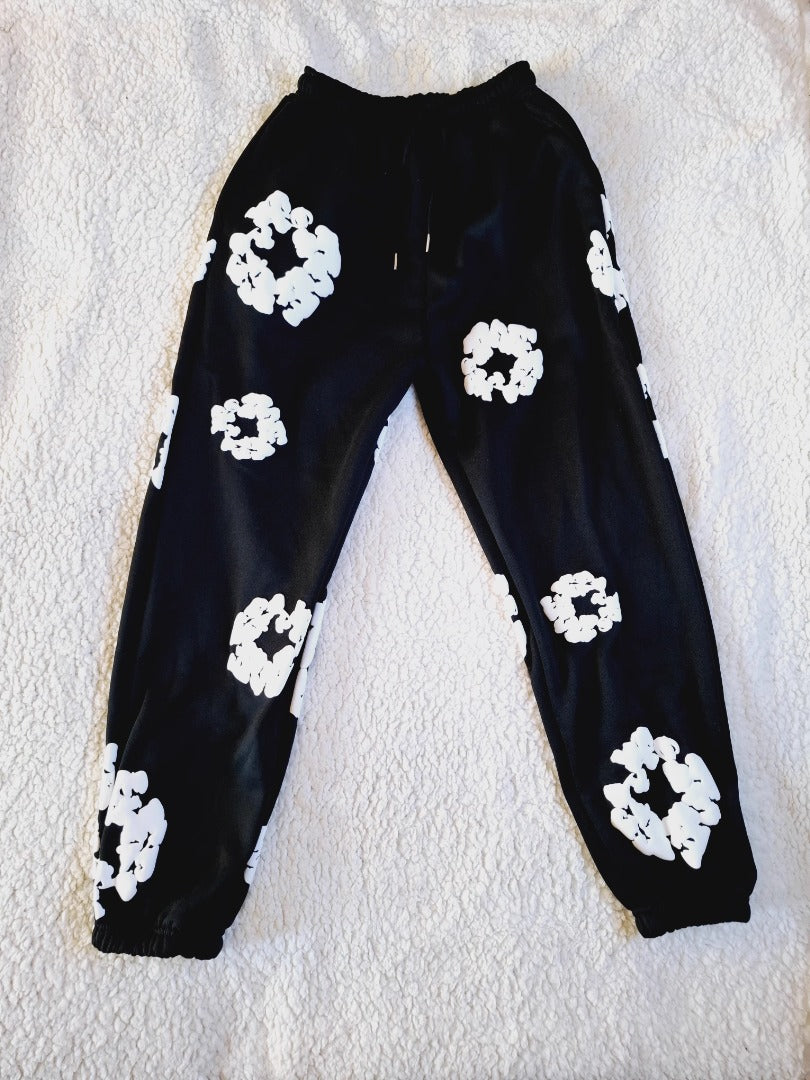 Floral Print Sweatpants – Unisex Urban Casual Joggers-Metro Lane Plaza
