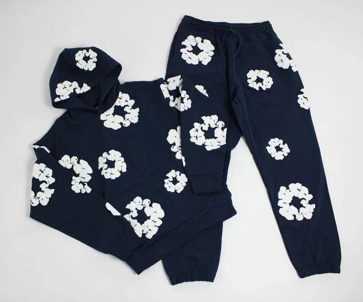 Floral Printed Tracksuit Set – Unisex Urban Streetwear Outfit-Metro Lane Plaza