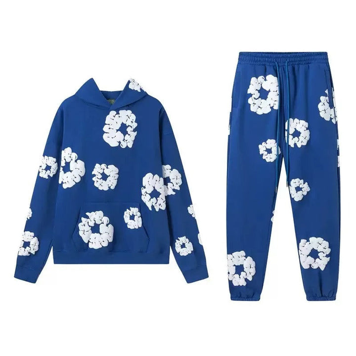 Floral Printed Tracksuit Set – Unisex Urban Streetwear Outfit-Metro Lane Plaza