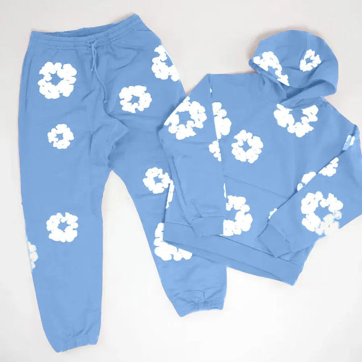 Floral Printed Tracksuit Set – Unisex Urban Streetwear Outfit-Metro Lane Plaza