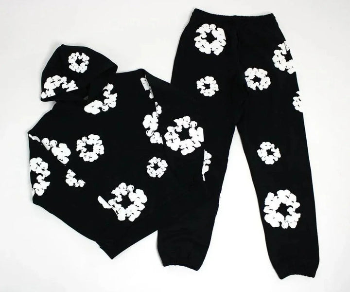 Floral Printed Tracksuit Set – Unisex Urban Streetwear Outfit-Metro Lane Plaza
