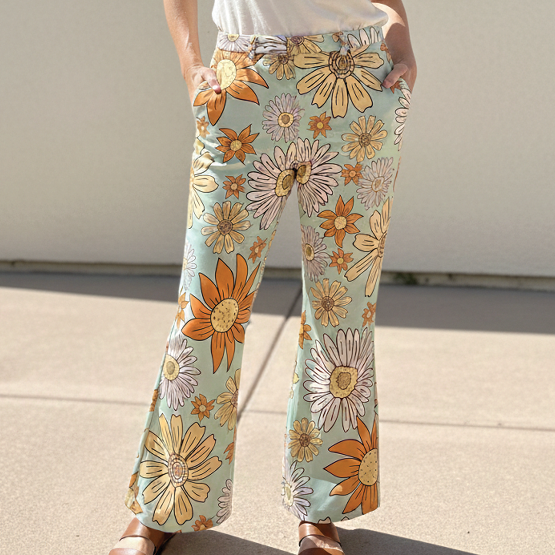 Floral Wide-Leg Pants | Women's Stylish Floral Trousers-Metro Lane Plaza