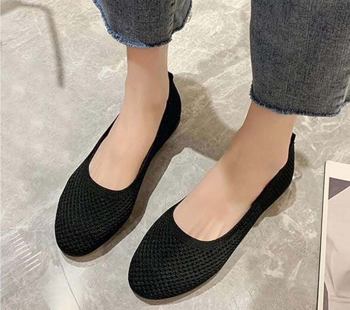 Breathable Mesh Women's Shoes | Flat Square Toe Hollow-Out Design-Metro Lane Plaza