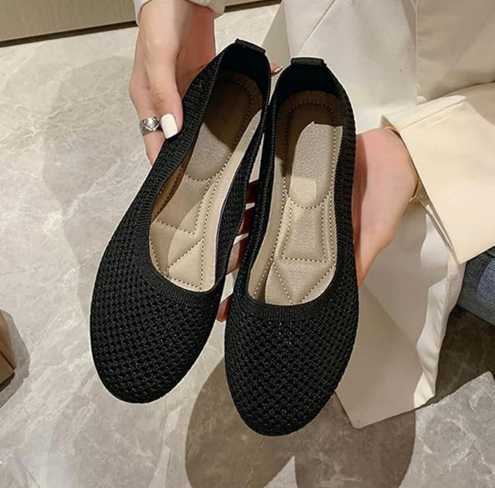 Breathable Mesh Women's Shoes | Flat Square Toe Hollow-Out Design-Metro Lane Plaza