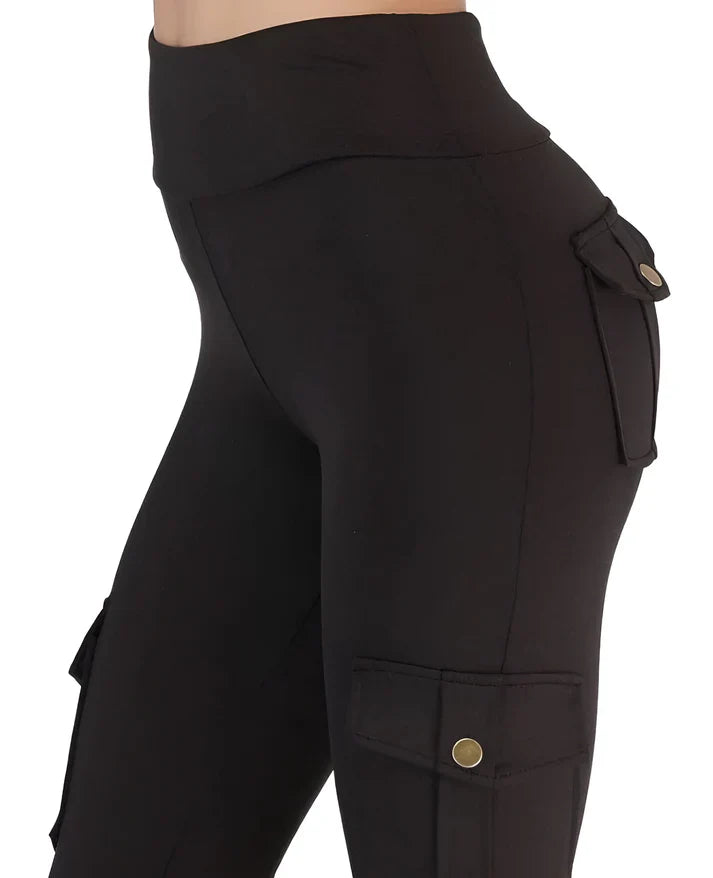 Emily | Women's Stretch Cargo Pocket Leggings-Metro Lane Plaza