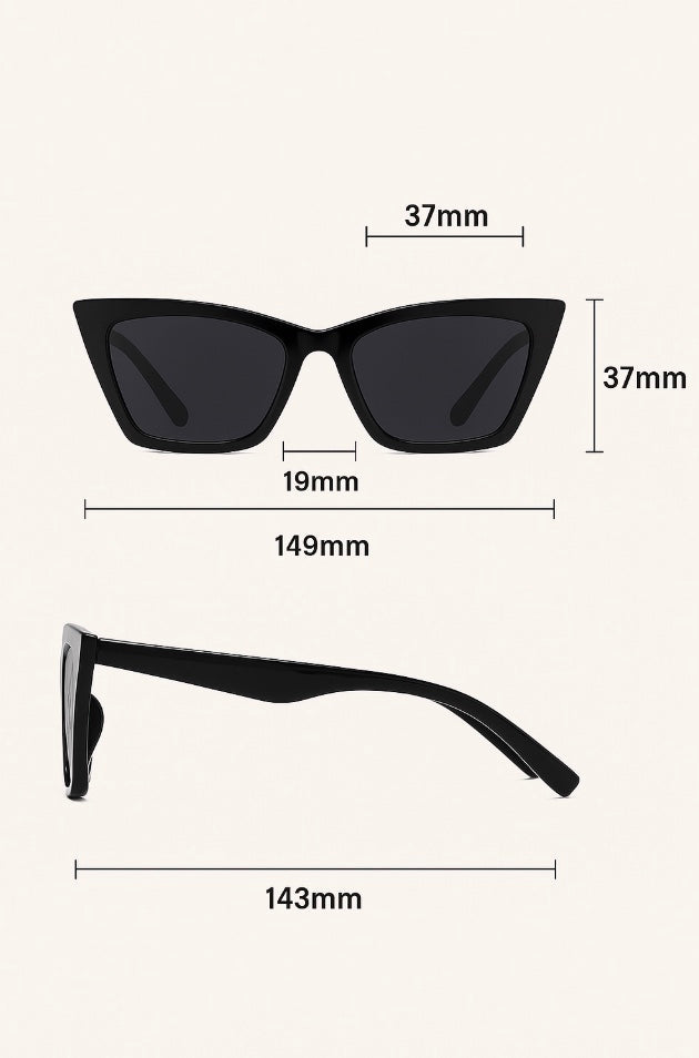 Noire | Women's Cat-Eye Sunglasses with Bold Black Finish-Metro Lane Plaza