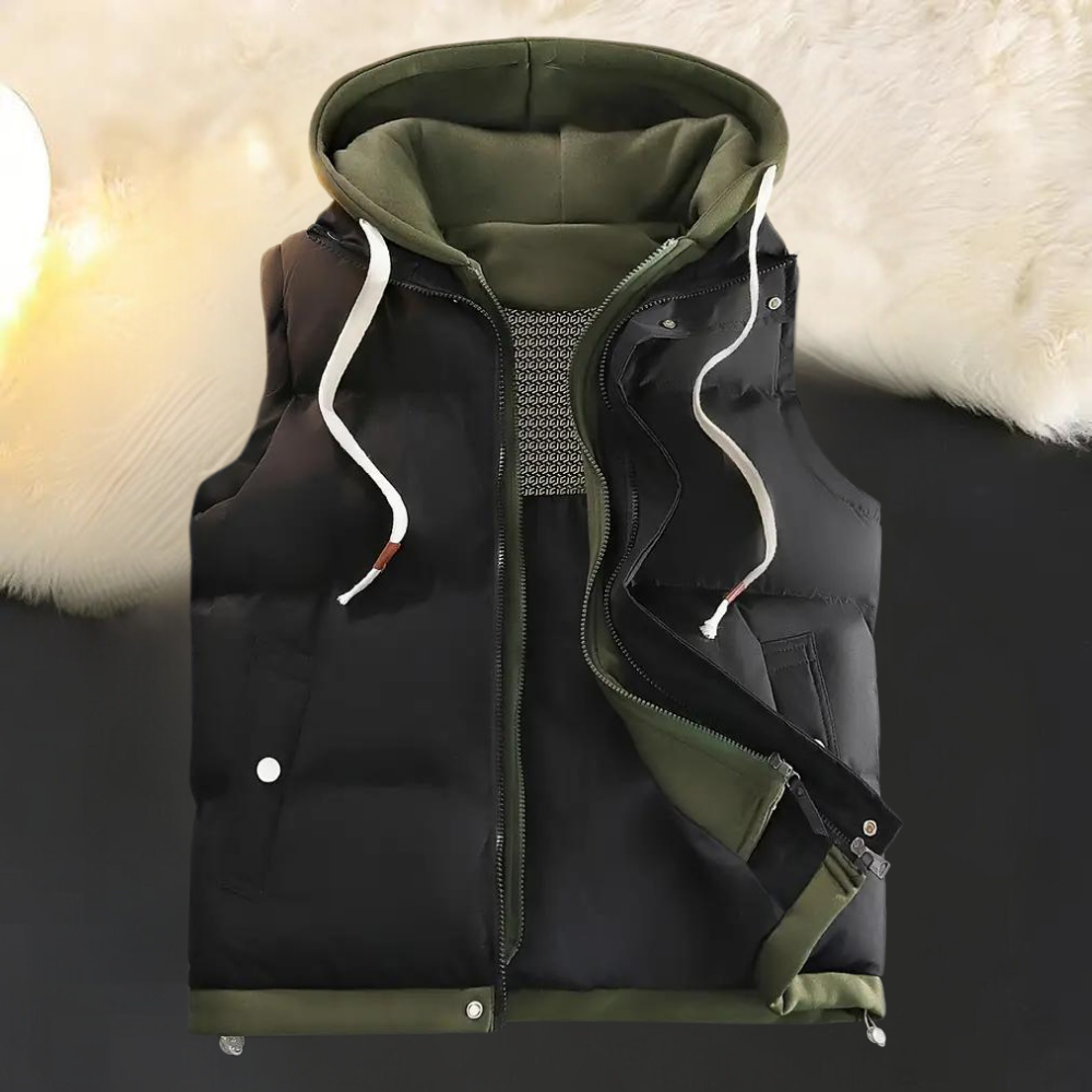 Stijlvol casual herenvest met capuchon