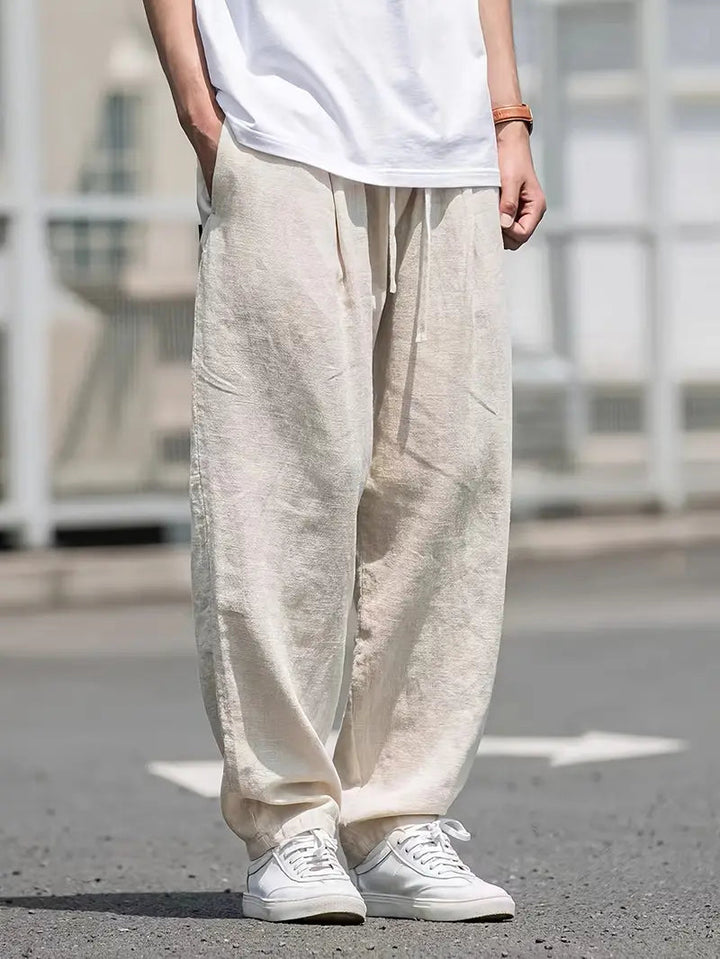 Alexander | Men's Timeless Comfort Linen Trousers-Metro Lane Plaza