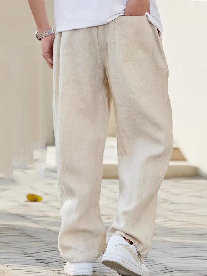 Alexander | Men's Timeless Comfort Linen Trousers-Metro Lane Plaza