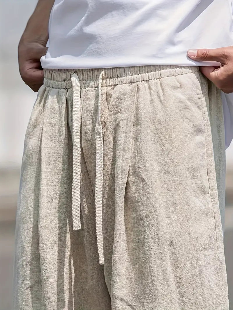 Alexander | Men's Timeless Comfort Linen Trousers-Metro Lane Plaza