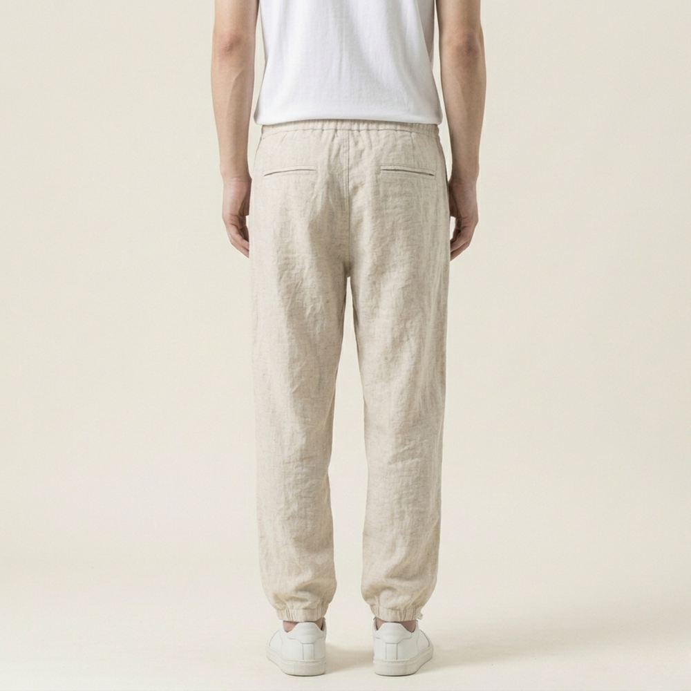 Alexander | Men's Timeless Comfort Linen Trousers-Metro Lane Plaza