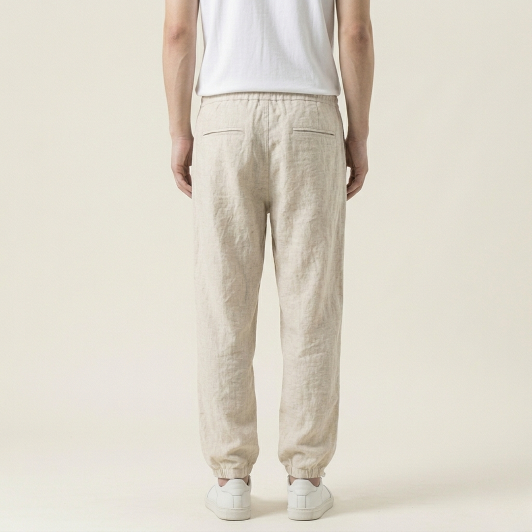 Alexander | Men's Timeless Comfort Linen Trousers-Metro Lane Plaza