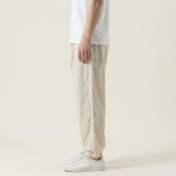 Alexander | Men's Timeless Comfort Linen Trousers-Metro Lane Plaza