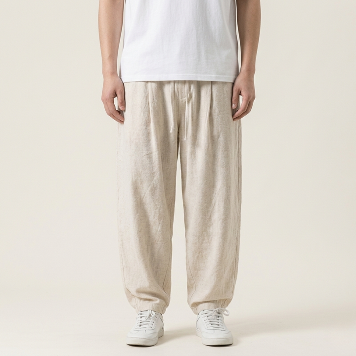 Alexander | Men's Timeless Comfort Linen Trousers-Metro Lane Plaza