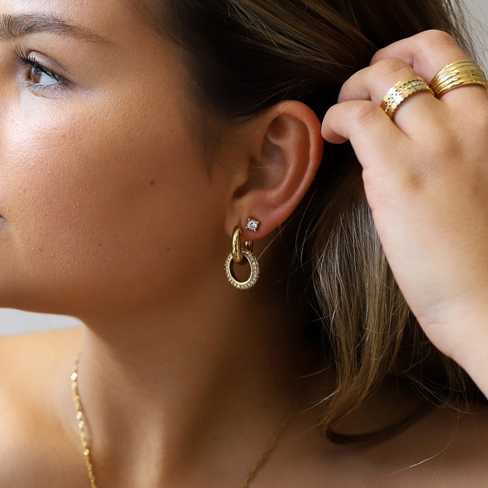 Elvire | Women's Gold Earrings-Metro Lane Plaza