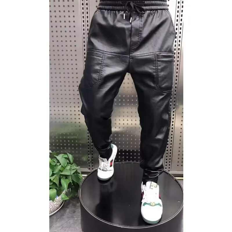 Jack | Men's Modern Fit Leather Trousers-Metro Lane Plaza