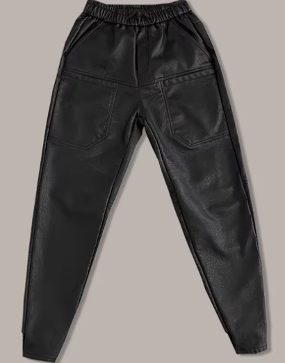 Jack | Men's Modern Fit Leather Trousers-Metro Lane Plaza