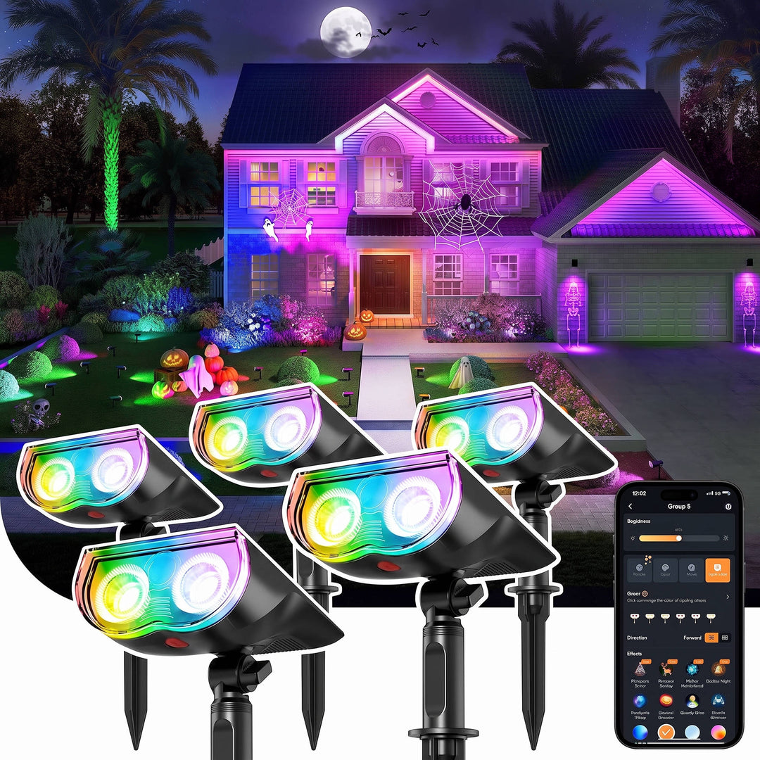 Focos solares impermeables de Halloween para mujer para exterior, jardín y patio