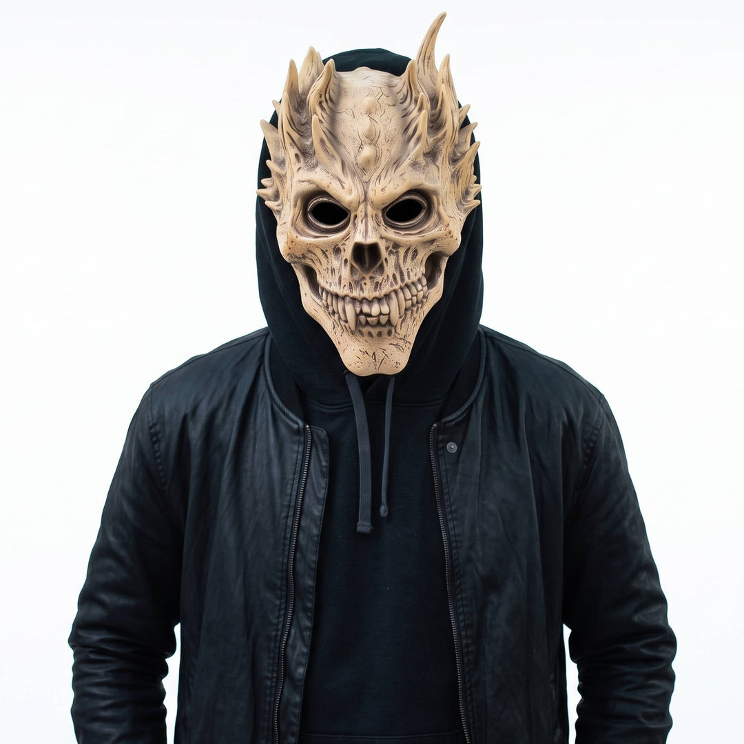Maschera da scheletro integrale con design deluxe in lattice per Halloween