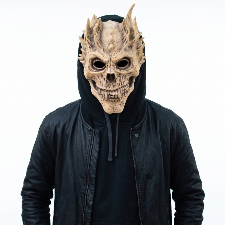 Maschera da scheletro integrale con design deluxe in lattice per Halloween