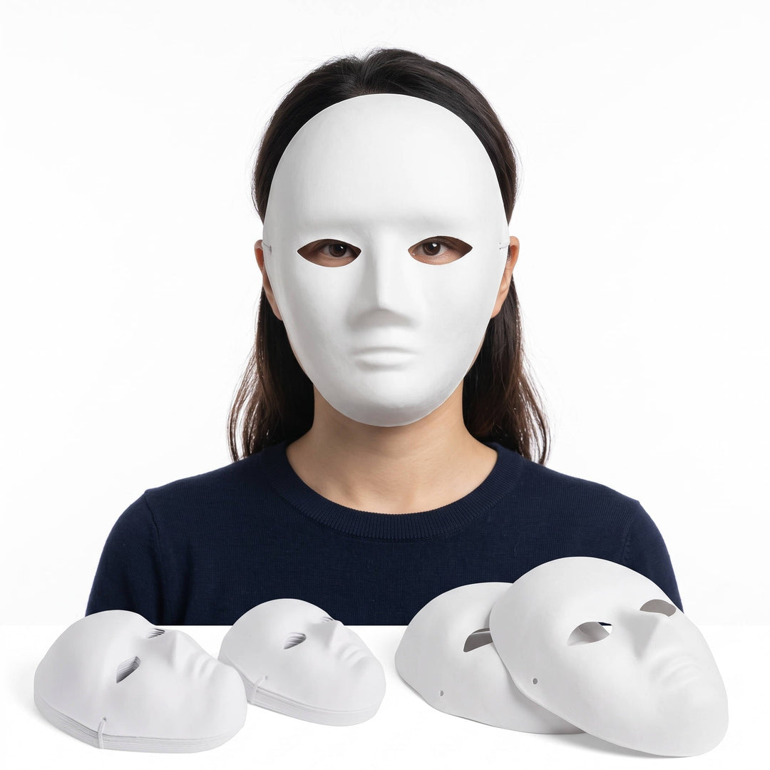 Paquete de 14 máscaras de papel maché para Halloween y proyectos creativos