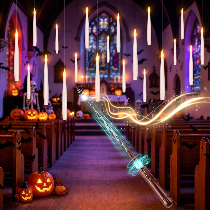 20 stk. svævende stearinlys til kvinder til Halloweenfestens dekorationer og udstillinger