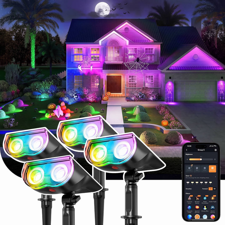 Focos solares impermeables de Halloween para mujer para exterior, jardín y patio