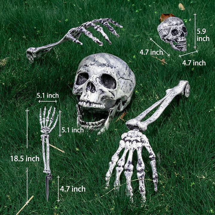 Realistische skeletgrondpennen voor dames voor Halloweenversiering van gazon en tuin