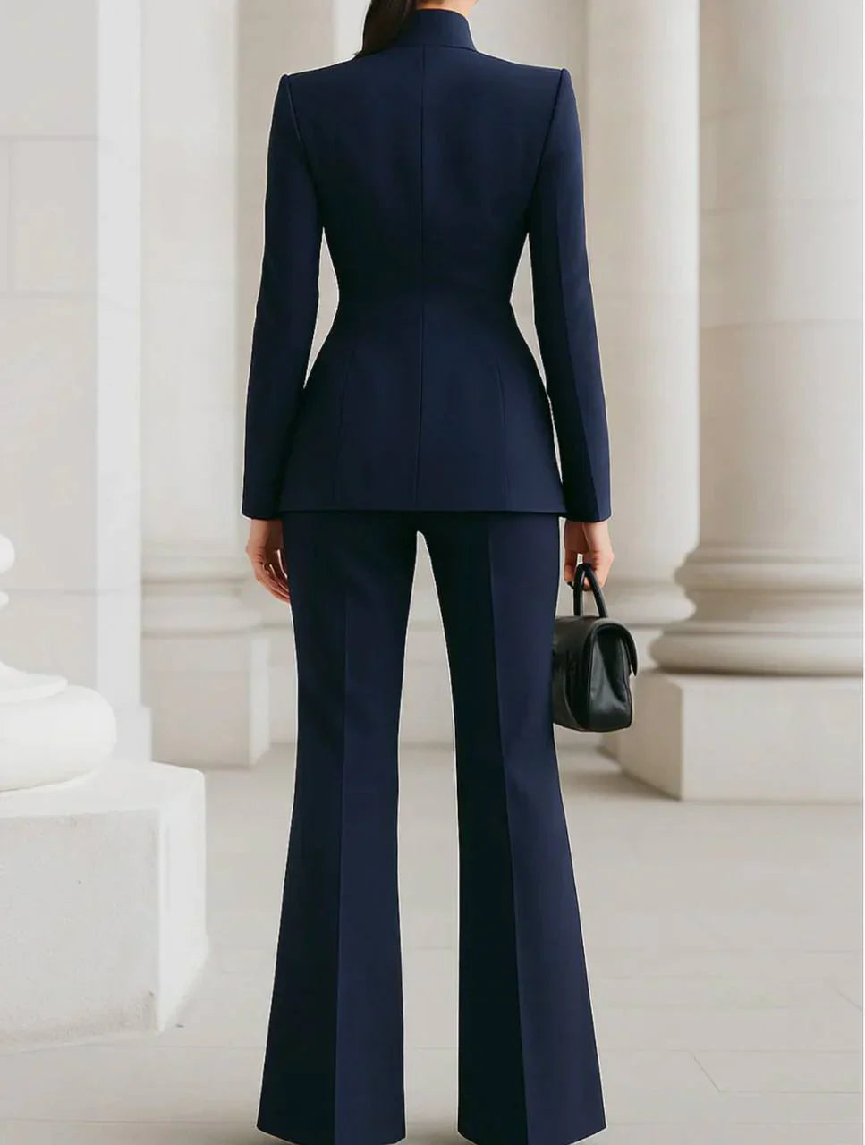 Giselle | Women's Elegant Blazer and Palazzo Trousers Set-Metro Lane Plaza