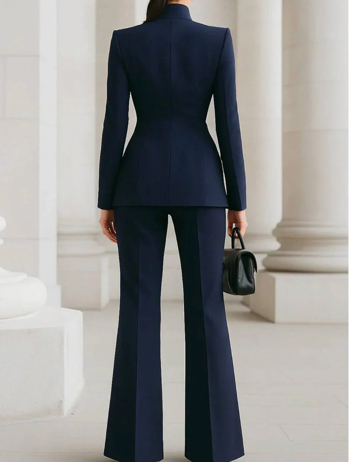 Giselle | Women's Elegant Blazer and Palazzo Trousers Set-Metro Lane Plaza