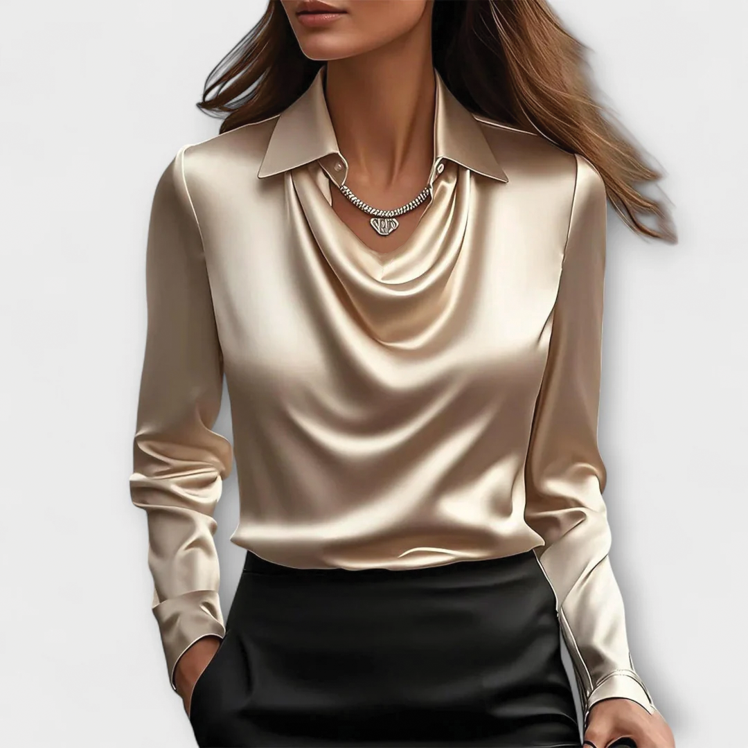 Scarlett | Women's Elegant Satin Blouse-Metro Lane Plaza