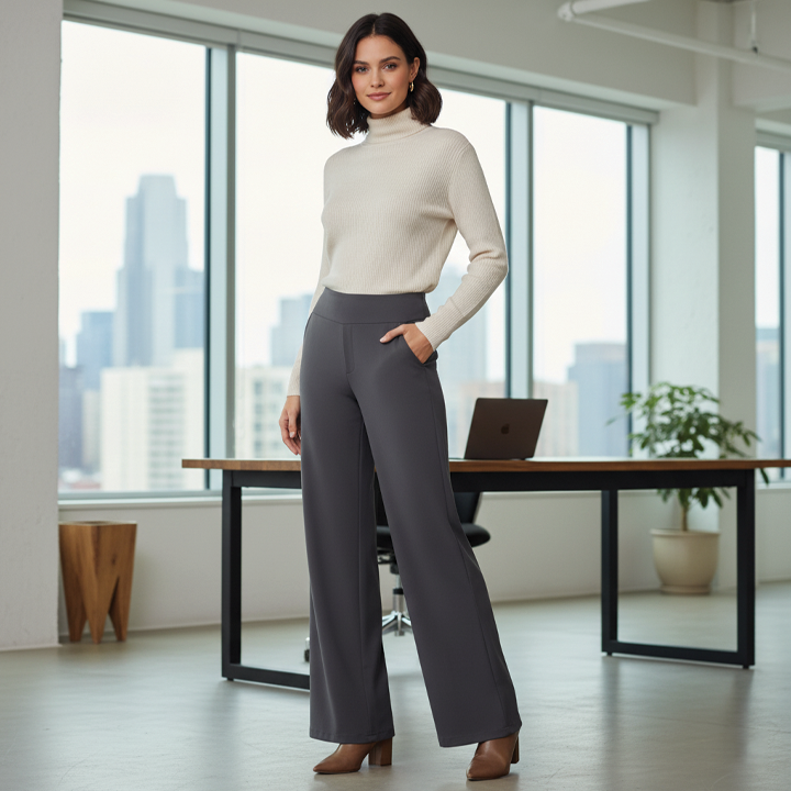 Julie | Women's Wide-Leg Trousers-Metro Lane Plaza