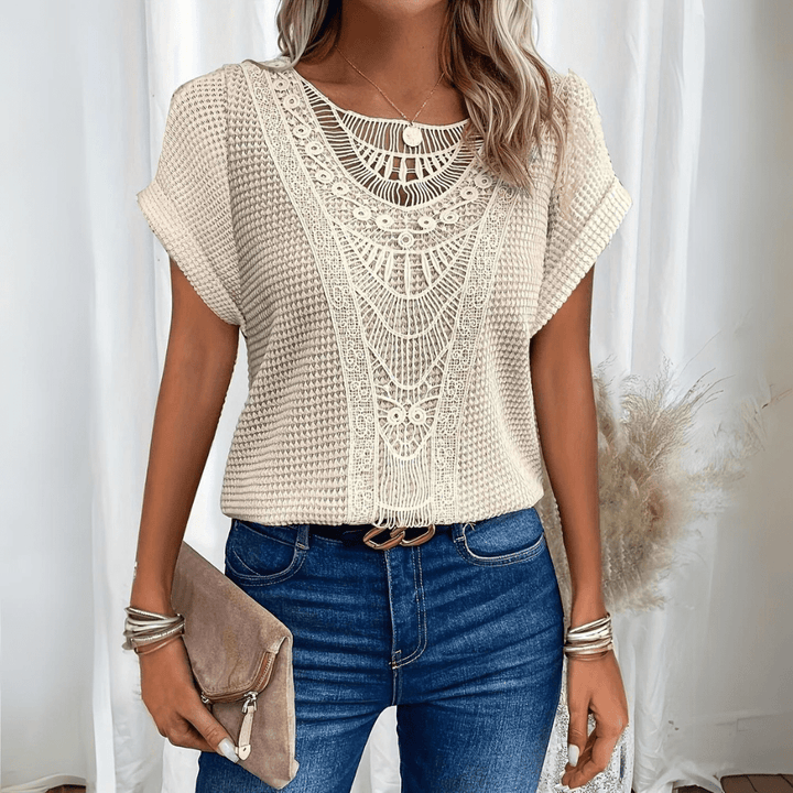 Liva | Women's Elegant Ibiza-Inspired Blouse-Metro Lane Plaza