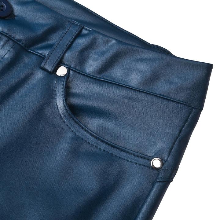 Jeltje | Women's High-Waist Stretch Leather Pants with Figure-Shaping Fit-Metro Lane Plaza