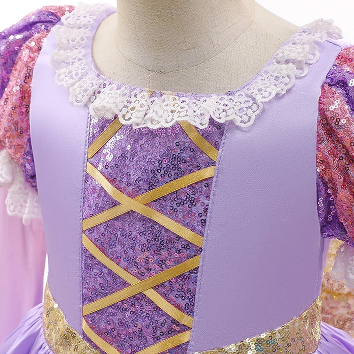 Robe de bal à manches bouffantes pour femmes avec appliqué, longueur mi-mollet