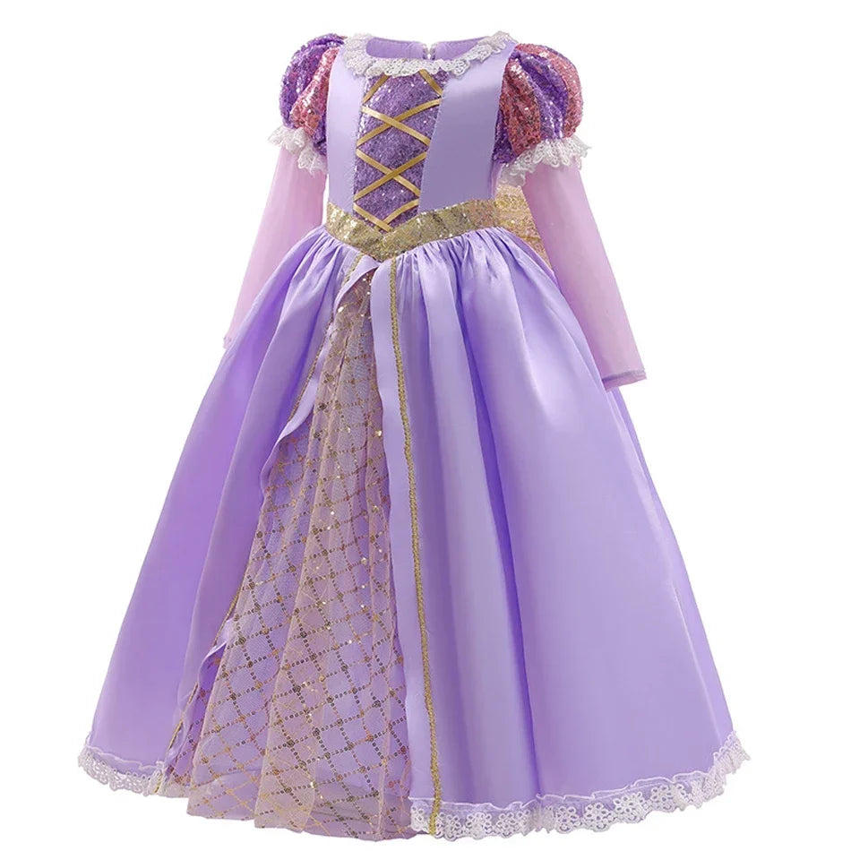Robe de bal à manches bouffantes pour femmes avec appliqué, longueur mi-mollet
