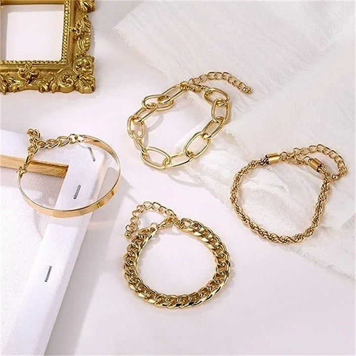 Alida | Women's Gold-Colored Bracelet Set with Timeless and Modern Styles-Metro Lane Plaza